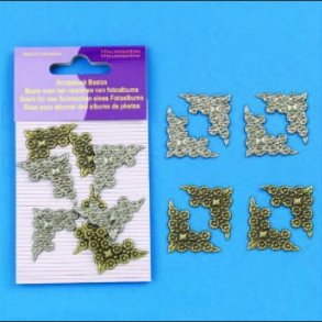 scrapbook tilbeh�r hj�rner 8 stk Metal m blomster