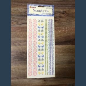 Stickers scrapbook 14 x 30,5cm border blomster