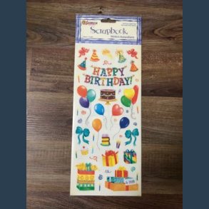 Stickers scrapbook 14 x 30,5cm happy birthday