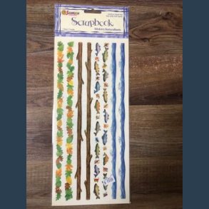 Stickers scrapbook 14 x 30,5cm border camping