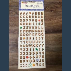 Stickers scrapbook 14 x 30,5cm alfabet camping