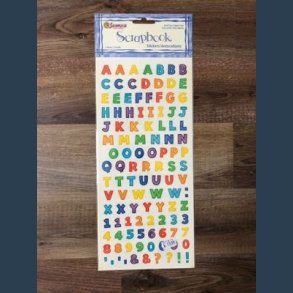 Stickers scrapbook 14 x 30,5cm alfabet vandleg