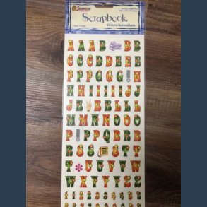 Stickers scrapbook 14 x 30,5cm alfabet 1960