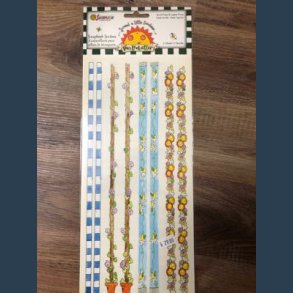 Stickers scrapbook 14 x 30,5cm border blomster