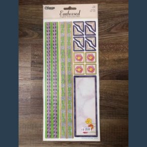 Stickers scrapbook 14 x 30,5cm border/hjrner embossed