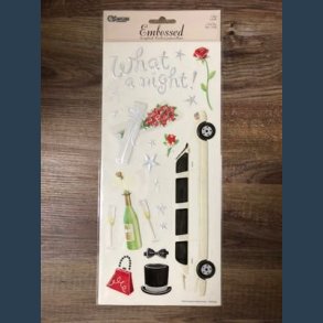 Stickers scrapbook 14 x 30,5cm bryllup embossed