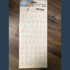 stickers scrapbook 14 x 30,5 cm alfabet rosa store bogstaver