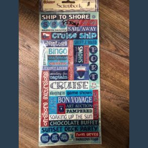 Stickers scrapbook 14 x 30,5cm tekster cruise bl