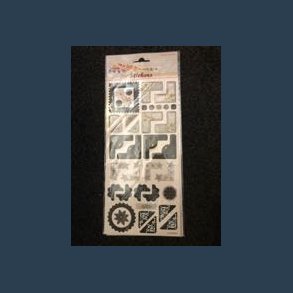 Stickers scrapbook 12 x 25 cm embossed hjrner mm