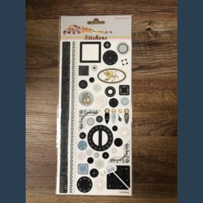 Stickers scrapbook 12 x 25 cm embossed hjrner mm