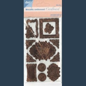 stickers metallic embossed cardboard Guld 1404