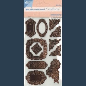 stickers metallic embossed cardboard Guld 1405