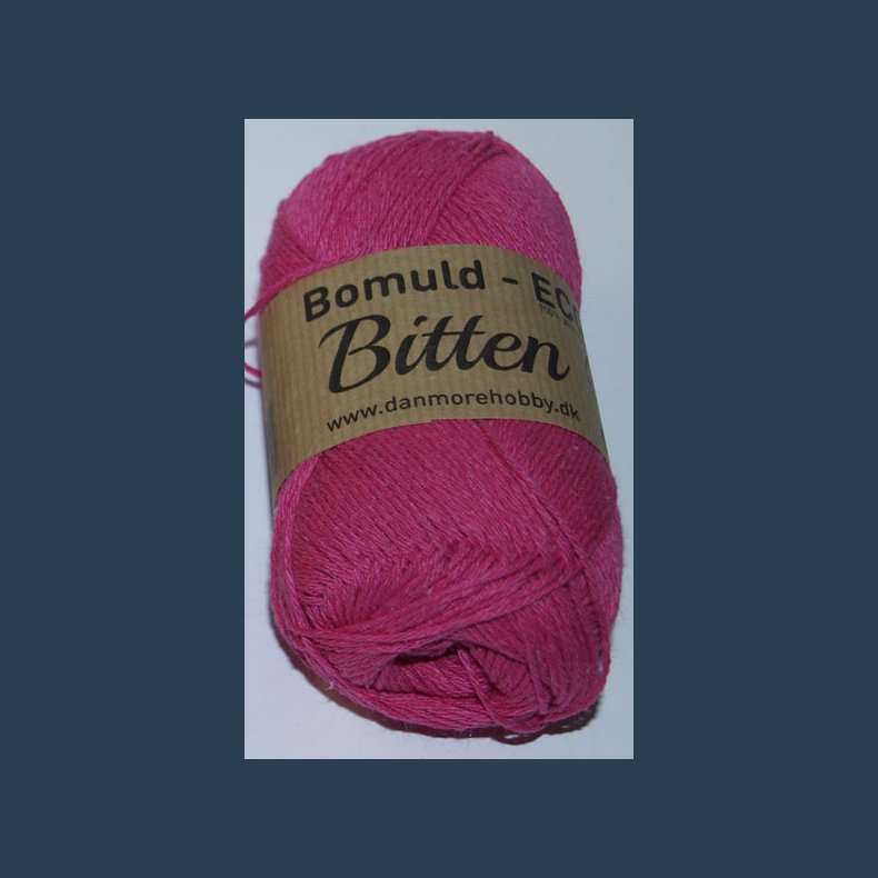 Bitten kologisk bomuld 50 g pink