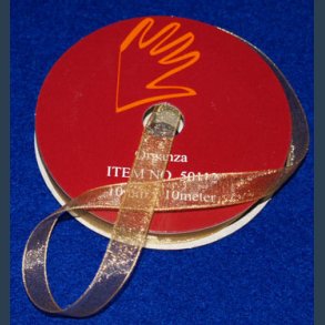 bnd organza guld/kobber 10m x 3mm