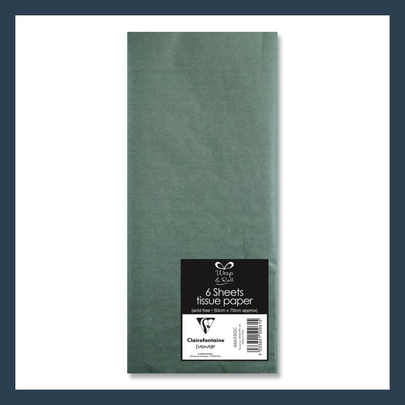 silkepapir 6 ark 50 X 70cm empire green