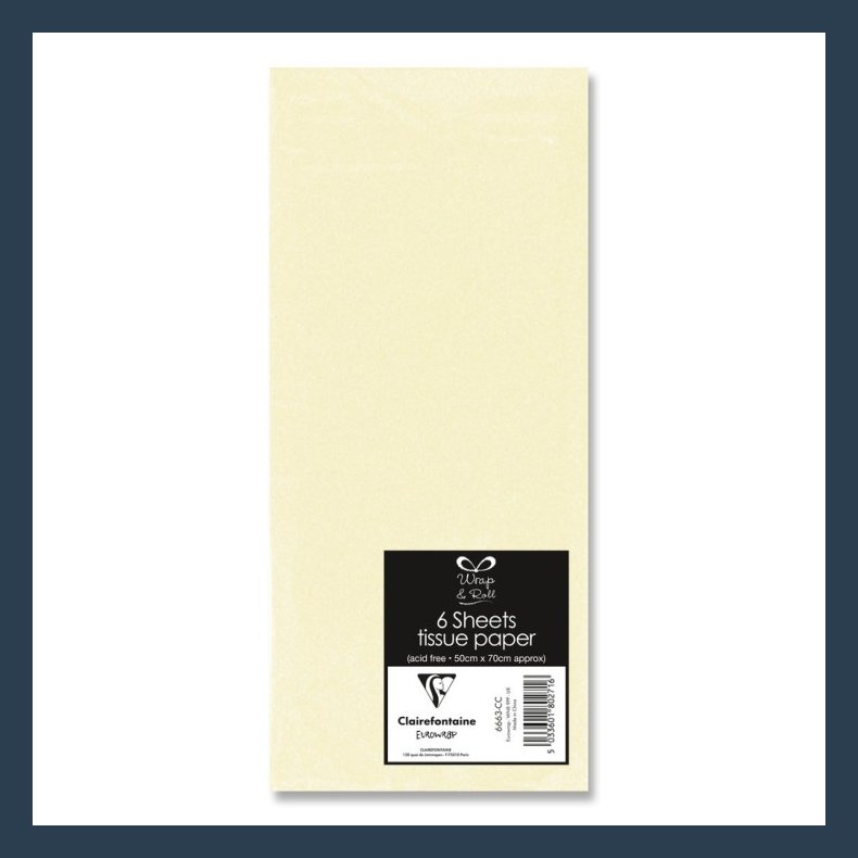 silkepapir 6 ark 50 X 70cm creme