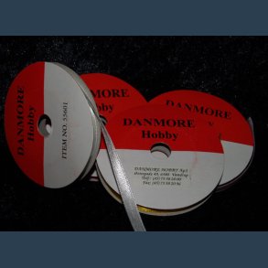 satinbnd hvid 25mm 10 m