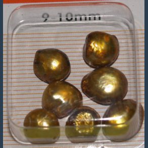 Ferskvandsperle 7 stk 9-10 mm guld