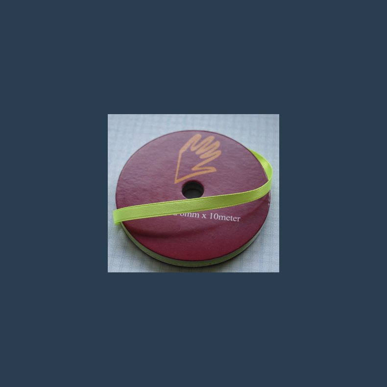 satinb�nd 3mm 10m limegr�n