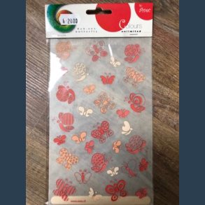 rub-ons stickers sommerfugle rosa