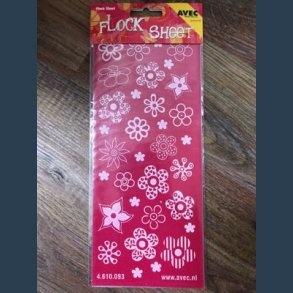 flock sheet stickers 10 x 23 cm pink
