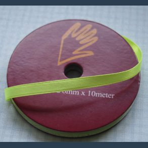 satinbnd 6mm 10m limegrn