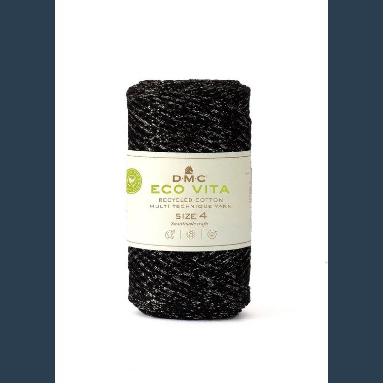 DMC NOVA VITA  4 721 sort B�NDGARN 250 g m glimmer