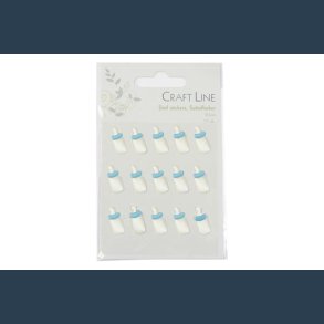 Stickers sutteflasker  lysebl 20mm 15 stk