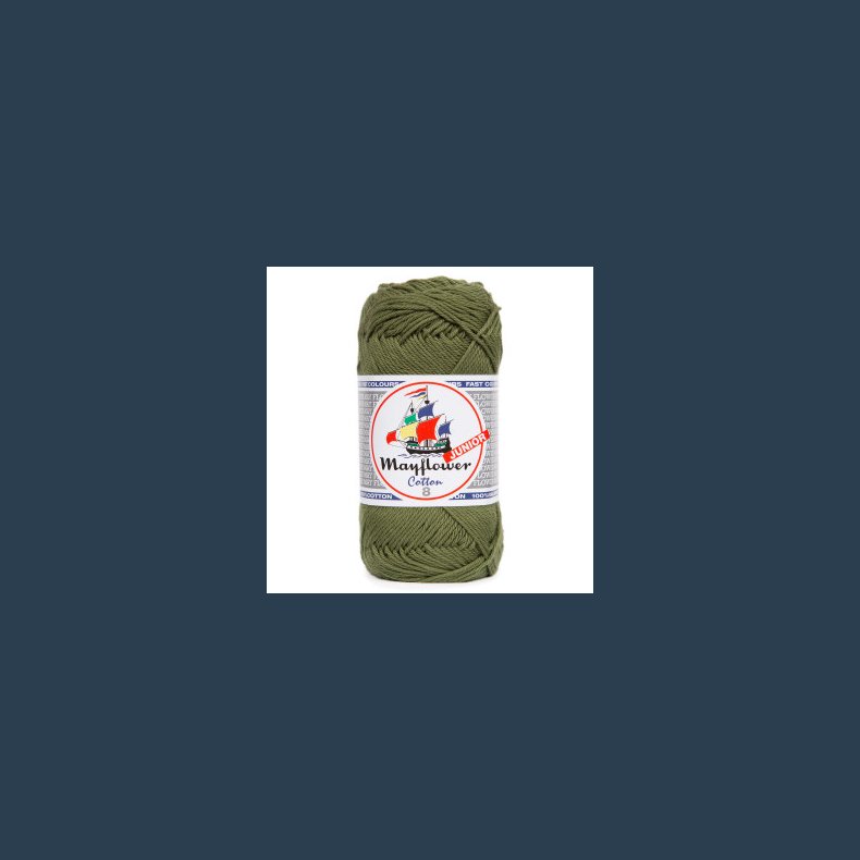 Mayflower Cotton  8/4  50 gr. st�vet armygr�n nr 126