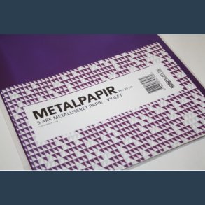 glanspapir lilla metal 5 ark 24 x 34 cm