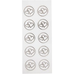 Stickers bryllup 2 ark 25mm 20 stk