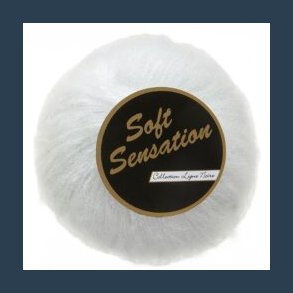 Garn Soft sensation 25 g/200m hvid glimmer