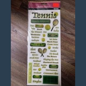 Stickers scrapbook 13 x 30,5cm tekster bubble tennis