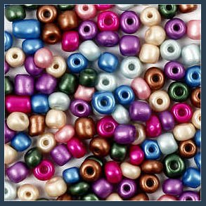 Rocaiperler 5 mm 4/0 1,2mm metallic ass farver