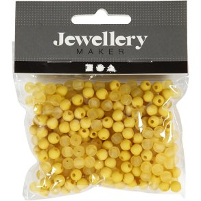 Perle plast gul 40 gr. 6 mm