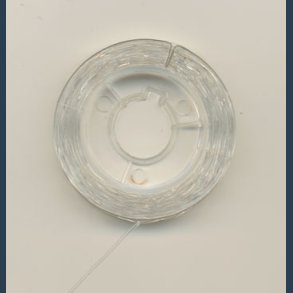 smykkeelastik 0,8mm x 12 m transparent flad strong