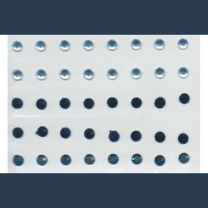 perler selvklbende slv/sort rhinsten 50 stk 5 mm