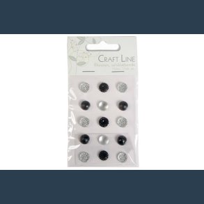 acrylsten sort ass  10 mm 15 stk