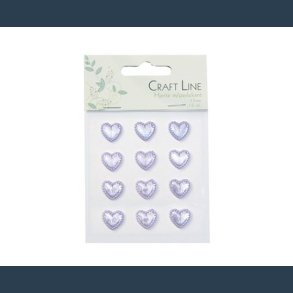 hjerter plast lilla 15 mm 12 stk.