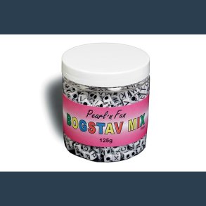 PEARL`N FUN BOGSTAVER 7MM SORT/HVID 50g i pose