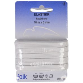 elastik hvid 10m 6mm