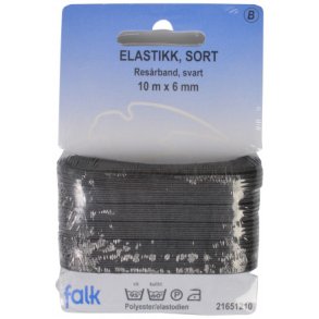 elastik sort 6 mm 10m