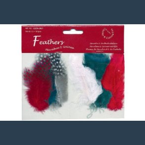 fjer mix julefarver 18 stk