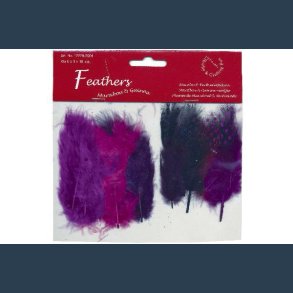 Fjer marabou lilla mix 18 stk