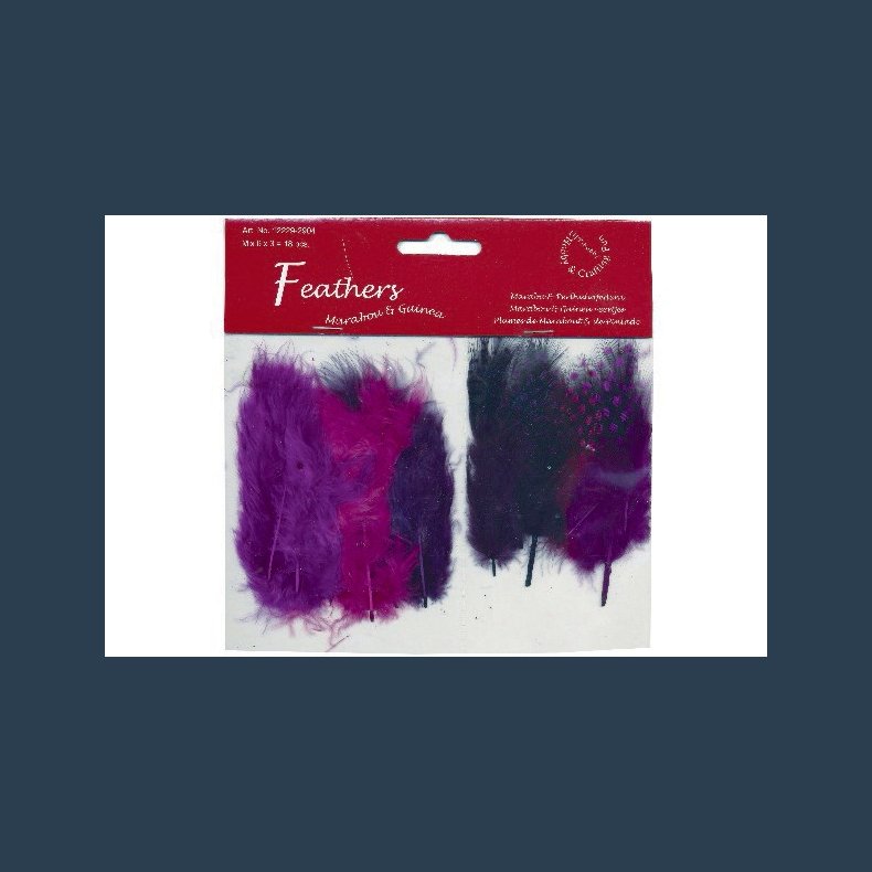 Fjer marabou lilla mix 18 stk