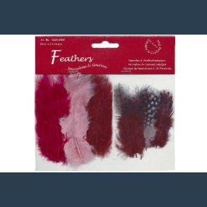 Fjer marabou bordeaux mix 18 stk