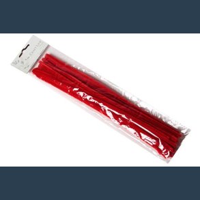 chenille r�d 6mm 30cm 25 stk