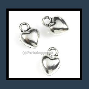 vedhng hjerte 50 stk 5 x 7 mm FS.