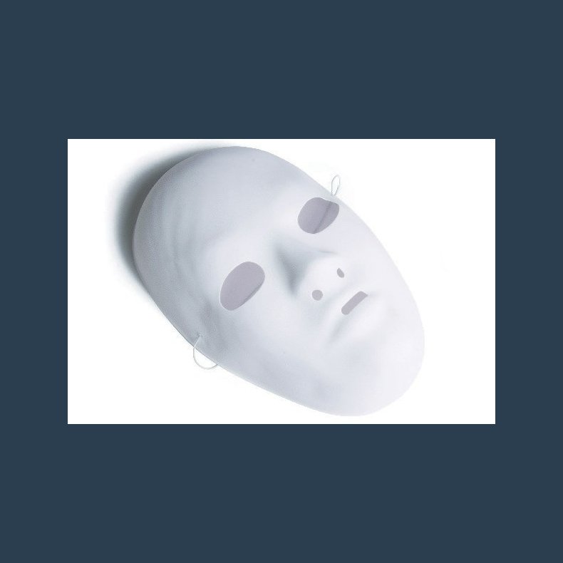 Maske hvid 24x15cm