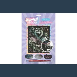 Skrabefolie 20 X 25 cm. hologram flamingoer